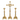Decorative brass baroque style altar cross, crucifix with silver corpus, brass altar cross with 2 candlesticks, matching candlesticks