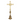Decorative brass traditional gothic altar cross, crucifix with silver corpus, french gothic altar cross, backside