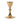 gold plated neo gothic chalice with latin text on the cup. ornate node and cross on the base