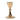 gold plated chalice with latin text on cup and jeweled cross on base