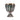 green enamel chalice with 12 standing apostle figures around cup. 