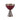 baked red enamel chalice with hammered gold plated base