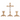 Decorative crucifix with gold and silver finish, altar cross with two candlesticks