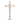 Short decorative silver plated traditional altar cross, crucifix with gold corpus, altar cross
