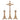 Pair of short traditional holy family altar candlesticks with matching altar cross, pair of short traditional altar candlesticks with altar cross, pair of short brass altar candlesticks with brass altar cross, pair of short brass candlesticks, brass altar cross, crucifix with silver corpus, 12" tall altar candlestick
