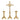 Pair of short decorative brass baroque style altar candlesticks with matching altar cross, pair of short baroque altar candlesticks with altar cross, pair of short brass altar candlesticks with brass altar cross, pair of short baroque style brass candlesticks with baroque style altar cross, brass altar cross, crucifix with silver corpus
